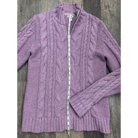 L.L. Bean Cable Knit Sweater 100% Cotton Size Small - Picture 3 of 6